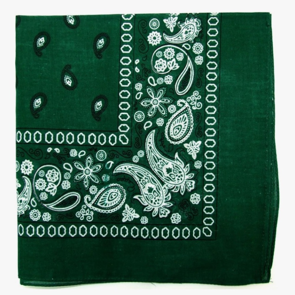 Green Paisley Bandana Cotton Accessory